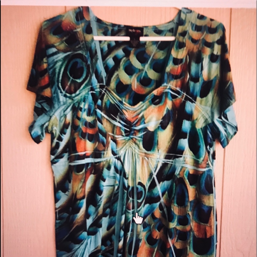 Peacock top colorful , Style & co